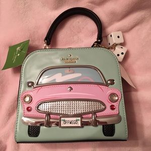 NWT Kate Spade “Checking In” Pink Car Handbag